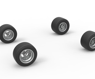 Wheel set of Pavement 600 Micro sprint car 1:25