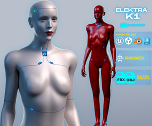 Advanced Female Humanoid Sci-fi Game Ready Character 3D Model
