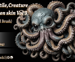 55 Reptile,Creature & Dragon skin Vol 3 (Alpha and Brush)
