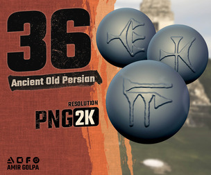 36 Stylized Persian Alphabet Alphas – Vintage Collection | 2K Resolution
