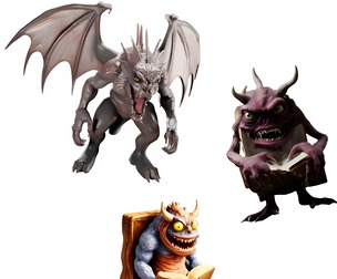 Gargoyle Guardian, The Book Monster Trio