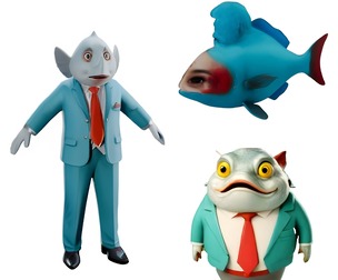 Fish Character Figurine in Business Suit