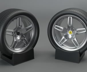 Realistic Car Wheel Free 3D model