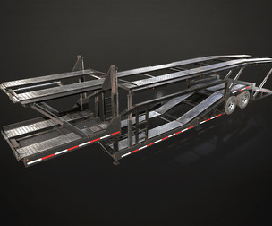 Car Carrier Trailer - Low Poly