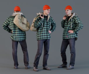 Smirk Guy in an Orange Hat