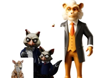 Anthropomorphic Animal Figurines Collection
