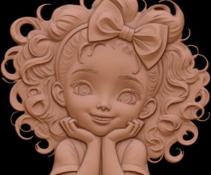 Curly Angel 3D print model