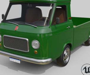 Realistic Vintage Pickup Truck High-Detail Game-Ready Asset Low-poly 3D model