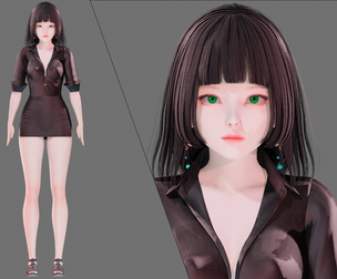 Casual Clothing 0010 - UE5 - Unity - Blender - Animated - Realistic Female Character
