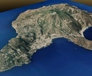 Lipari island 3d model terrain