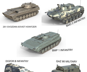 5 Military Vehicles Collection V21 3D Model