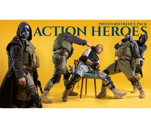 Action Heroes - Reference Photo Pack for Artists 359 JPEGs noAI