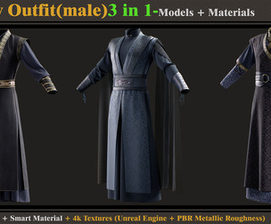3 in 1 Fantasy Outfit-Models+Materials