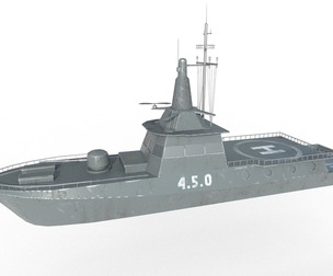 MILITARY ROCKET BOAT with PBR Material Low poly Game ready