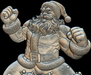 Jolly Muscle Santa Bas Relief 3D print model