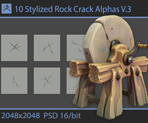 Stylized Rock Cracks Alphas V.3