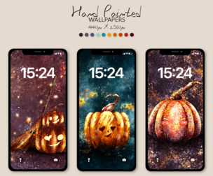 Cozy Halloween WALLPAPERS || Hand Painted Wallpapers || Android & iOS