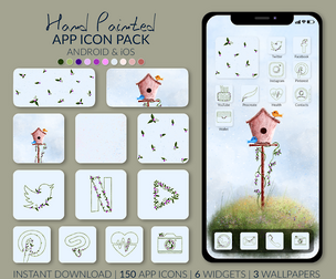 Summer Bloom APP ICON PACK || Hand Painted Icons, Widgets, Wallpapers || Android & iOS