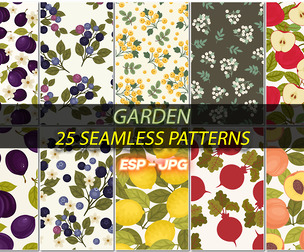 25 Collection Of Garden Themed Seamless Floral Patterns For Decoration