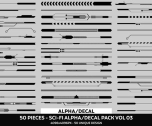 50 + Sci-Fi Alpha Decal Pack Vol 03