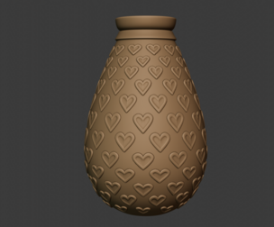 vase with hearts 3D print model
