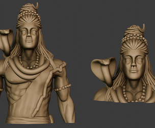 Lord Shiva god figure Bust and body 3d print model