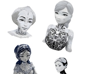 Cybernetic Beauty Series - Feminine Android Busts