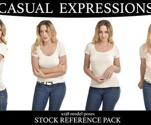 Casual poses and expressions - Stock Model Reference Pack