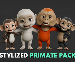 Cartoon ( Primate Pack ) - Topology + UV Map