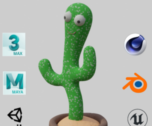 Dancing Cactus Toy - Rigged and Animated 3D Model