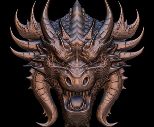 Dragon Head Relief No3 3D print model