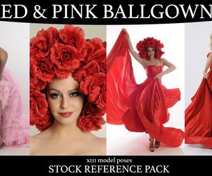Red and Pink gowns - Stock Model Reference Pack