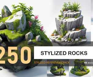 Stylized Rocks-4K-Stylized References Pack