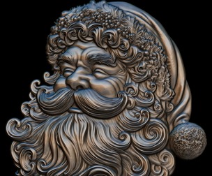 Jolly Santa Claus Relief 3D print model