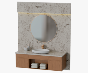Bathroom Vanity with Sink and Mirror