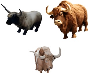Highland Cattle Collection (Realistic, Cartoon, and Stylized Variants)