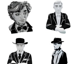 Noir Character Collection - Vintage Gentleman Busts