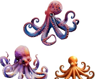 Chromatic Octopus Collection - Marine Art Series