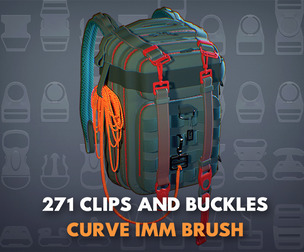 271 Clips an Buckles IMM curve Brush to Zbrush and Blender [NEW]