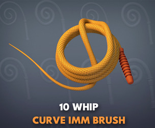10 Whip [New] IMM brushes pack - ZBRUSH AND BLENDER