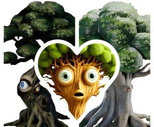 Whimsical Tree Characters Set