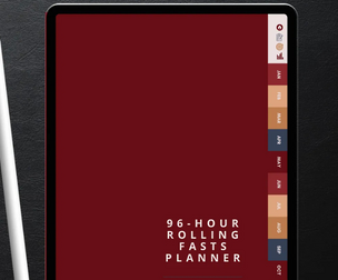 Digital Planner for Rolling 96-Hour Fasting | Weight Loss Tracker & Planner (Coffee Blues - KG)