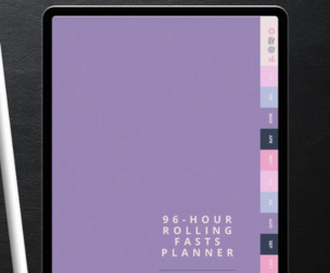 Digital Planner for Rolling 96-Hour Fasting | Weight Loss Tracker & Planner (Cotton Candy - KG)