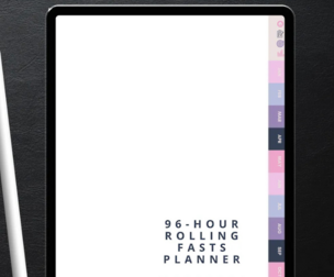 Digital Planner for Rolling 96-Hour Fasting | Weight Loss Tracker & Planner (Cotton Candy - LB)