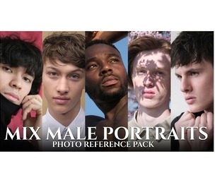 A Mix Male Portraits - Reference Photo Megapack 1300 JPEGs noAI