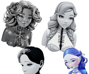 Cyber-Elegance Bust Collection