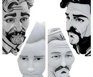 Minimalist Portrait Bust Collection - Artistic Character Studies