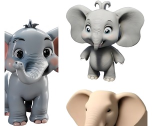 Charming Elephant Collection - Baby, Cartoon, and Realistic