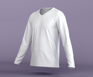 Men's Long Sleeve V-Neck T-Shirt 3D Model