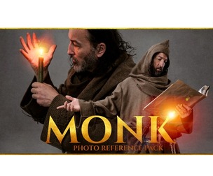 A Monk - Reference Photo Pack For Artists 642 JPEGs noAI